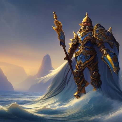 Detailed Paladin of the Sea Concept Art