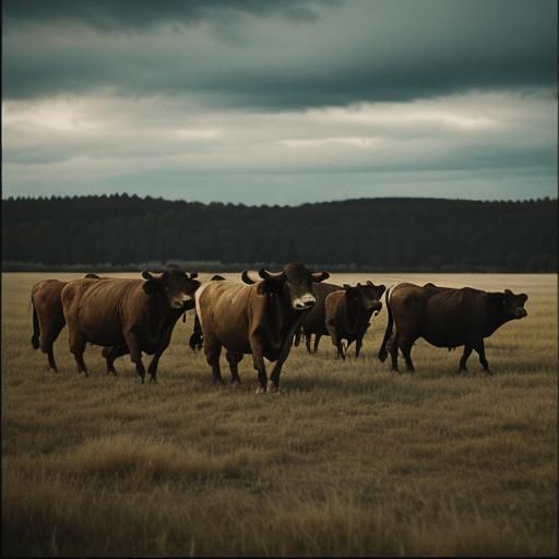 Cinematic Cows Herding in Golden Light