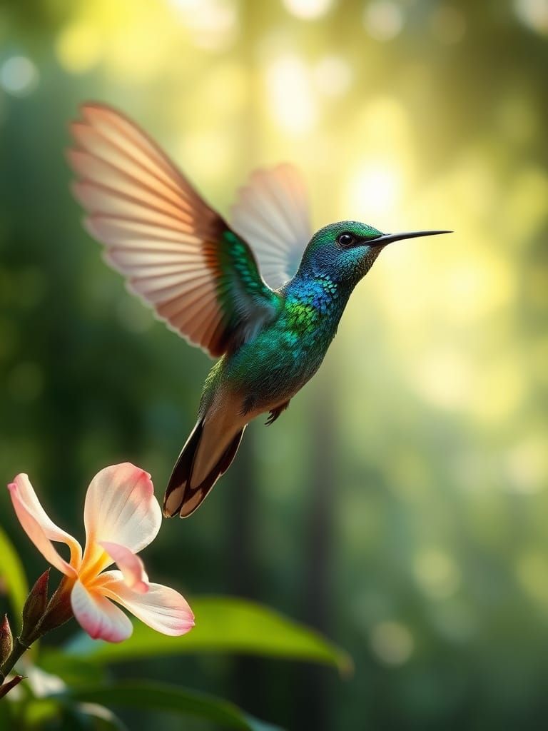 Hummingbird in Flight: An Ethereal Wildlife Portrait