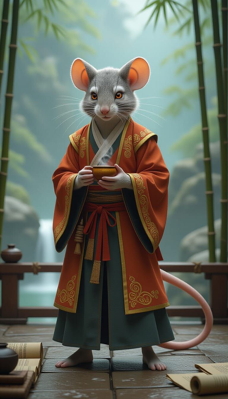 Mouse Martial Arts Master in Mountain Dojo
