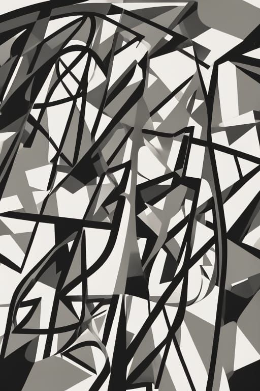 Abstract Graphic Musical Score in Black and White