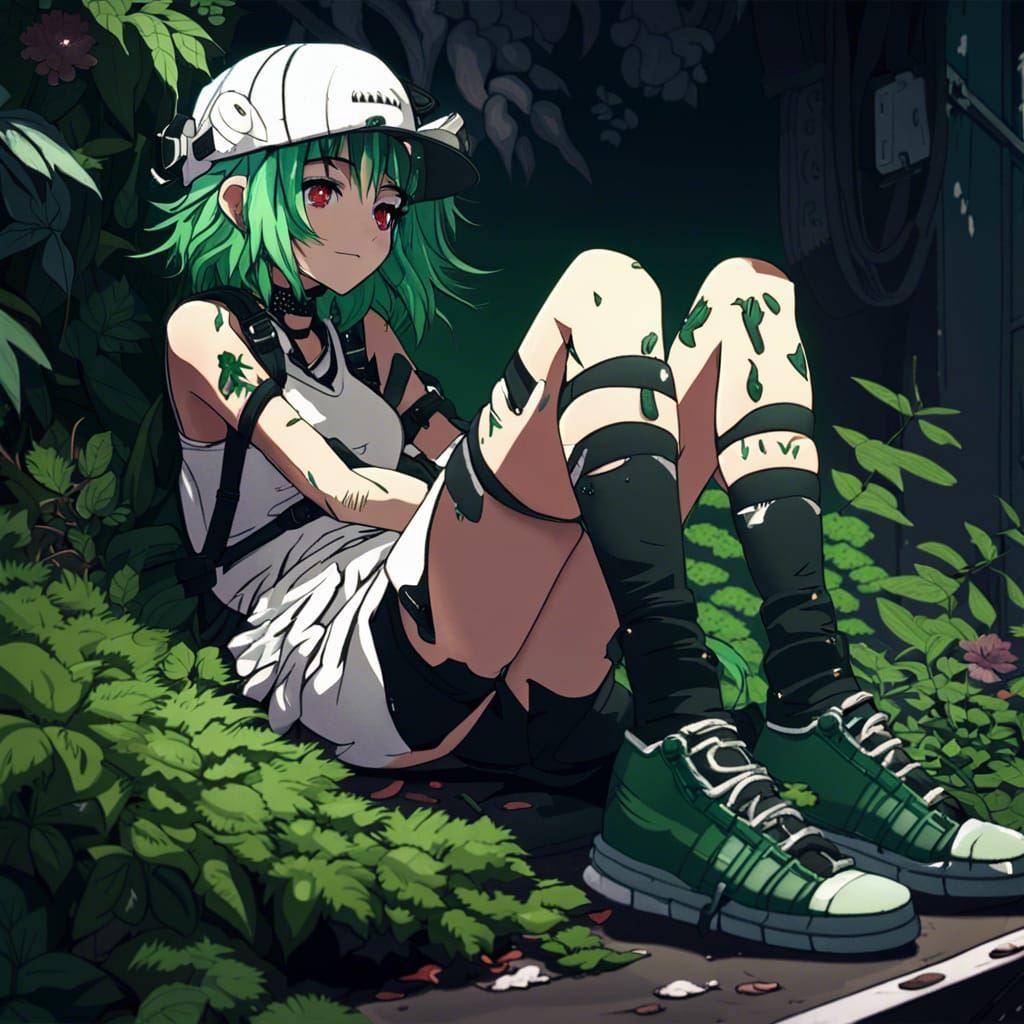 Anime Character in a Lost Place