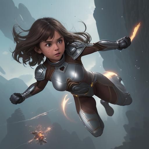 Four-Inch Superhero Ready to Punch, Detailed Matte Painting