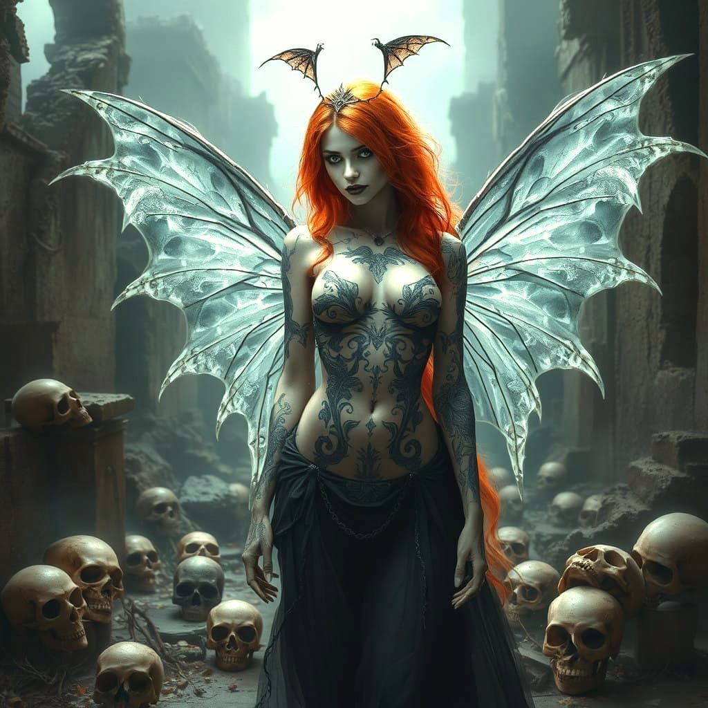 Gothic Fairy Goddess in Dark Fantasy Realm