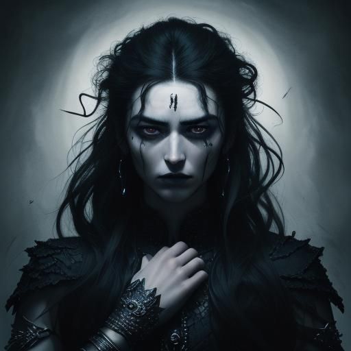 Surreal Dark Fantasy Portrait of Power and Submission