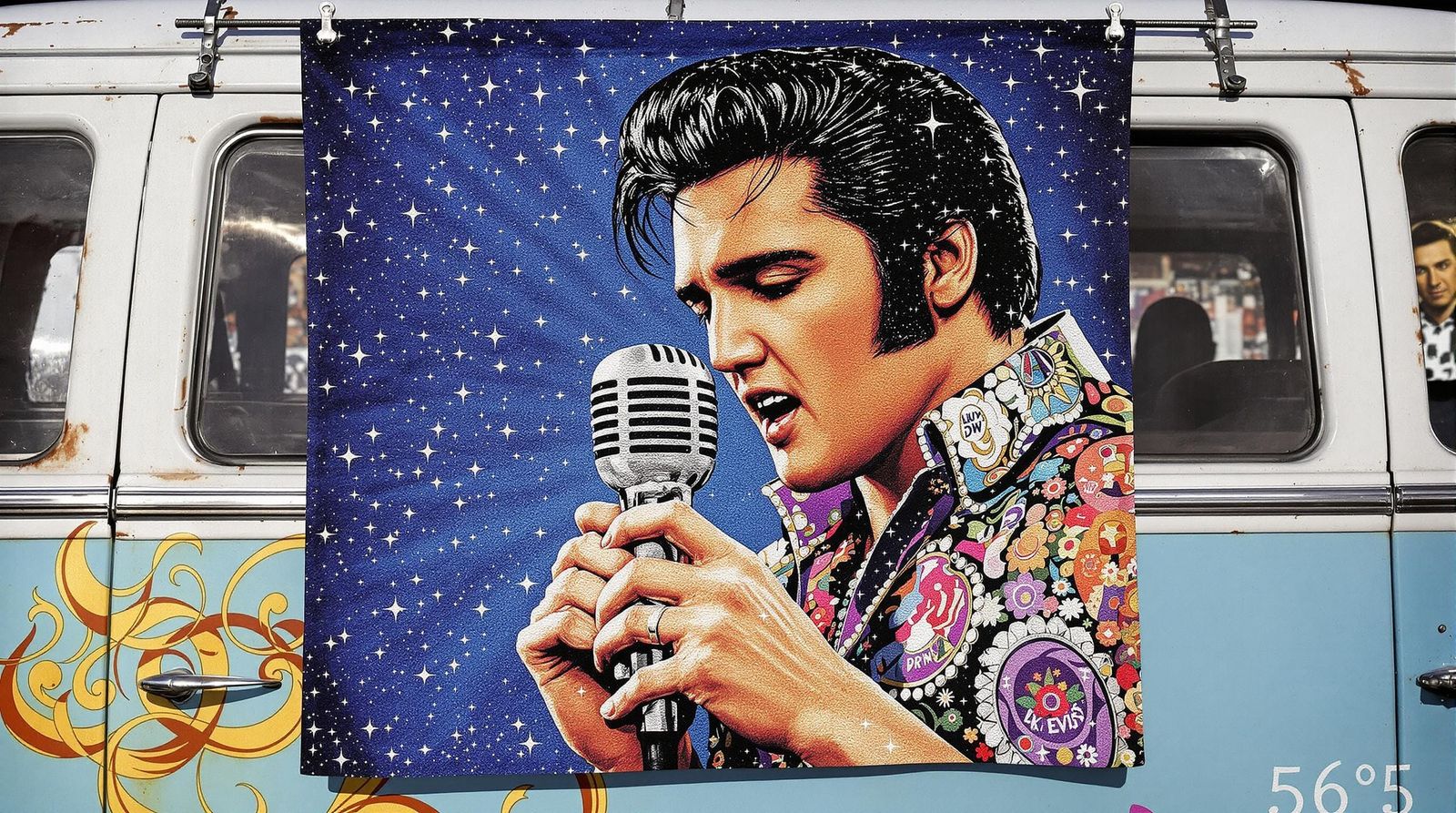 Elvis Presley in Psychedelic Tapestry