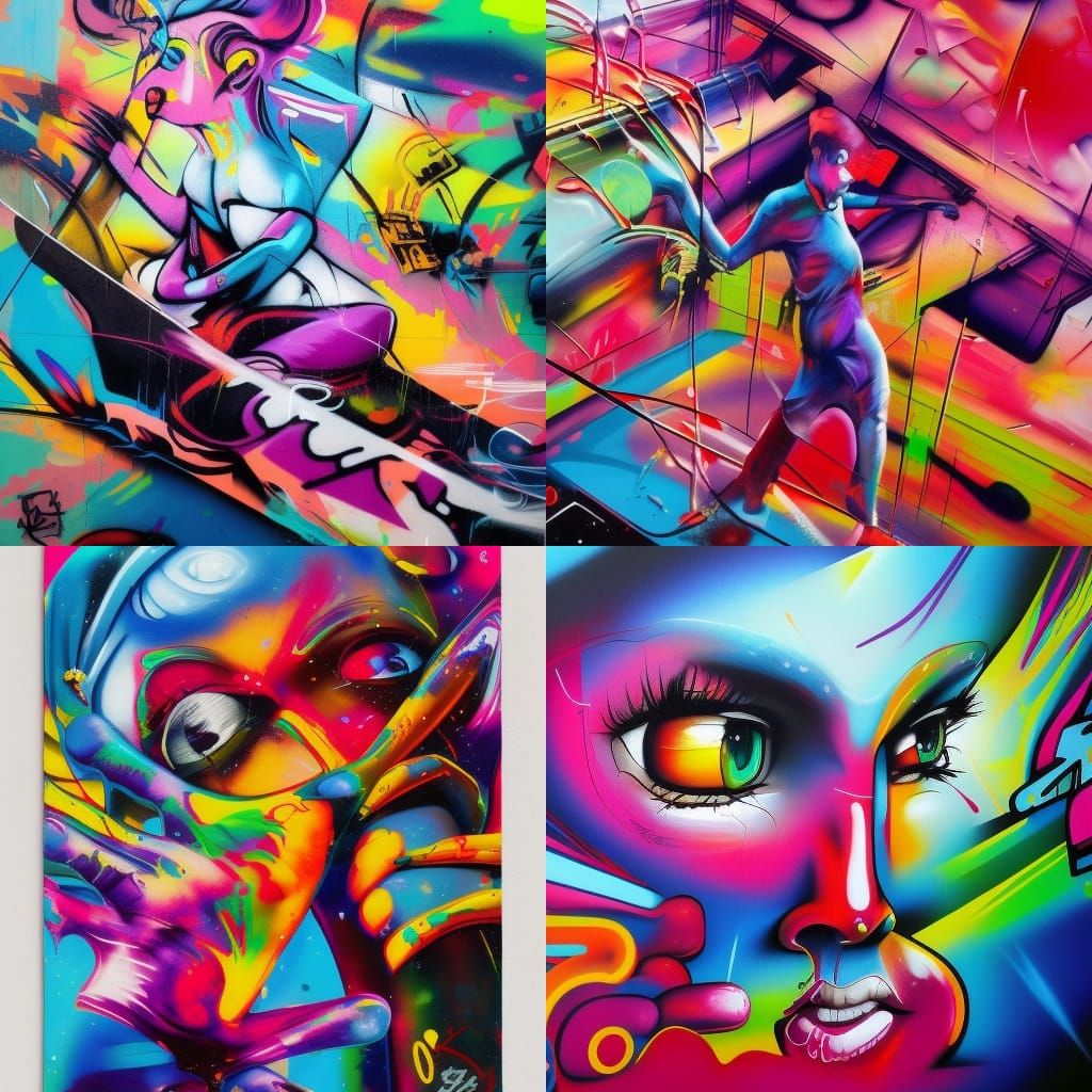 Colorful Melting Graffiti Street Art