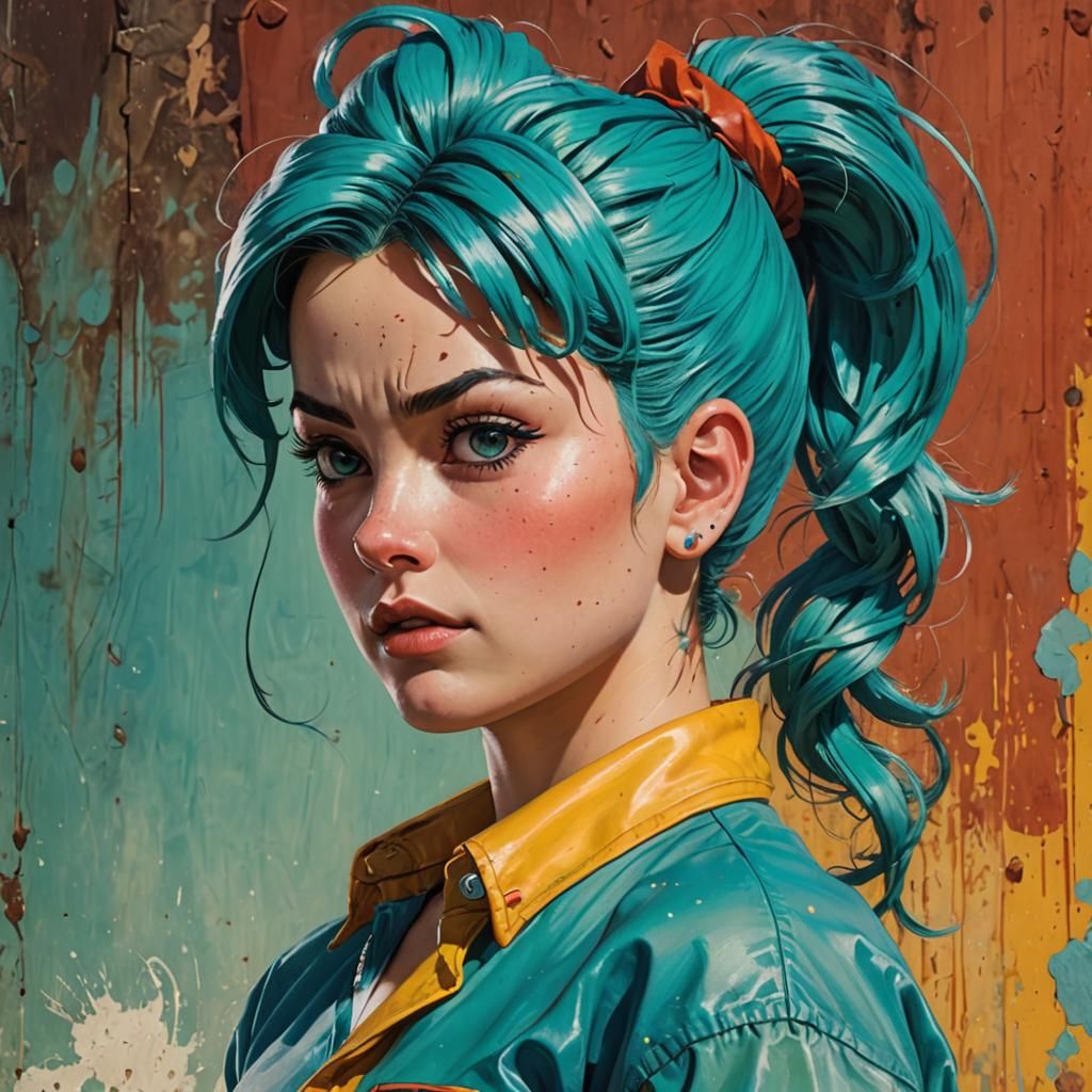 Pin-Up Girl with Ponytail in Gil Elvgren Style