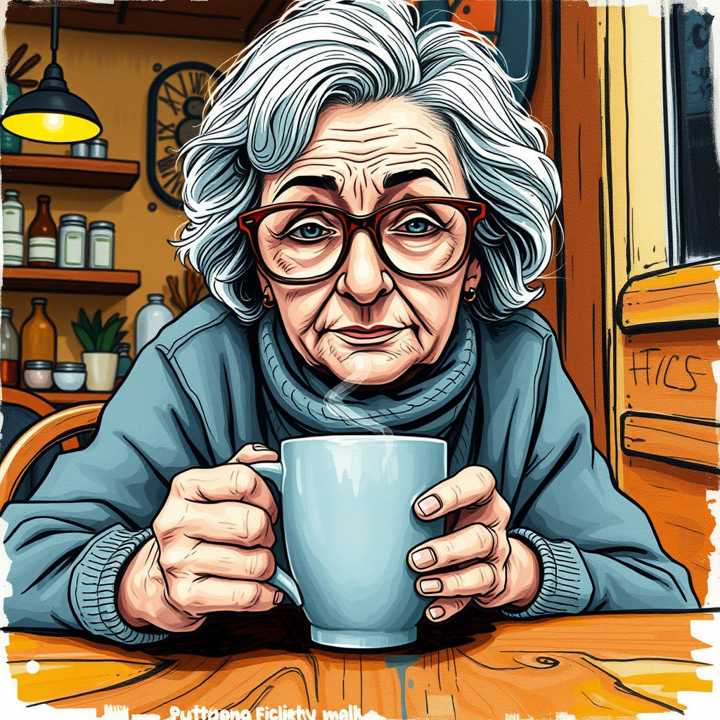 Cozy Coffee Shop: Doodle-Style Kitchen Scene