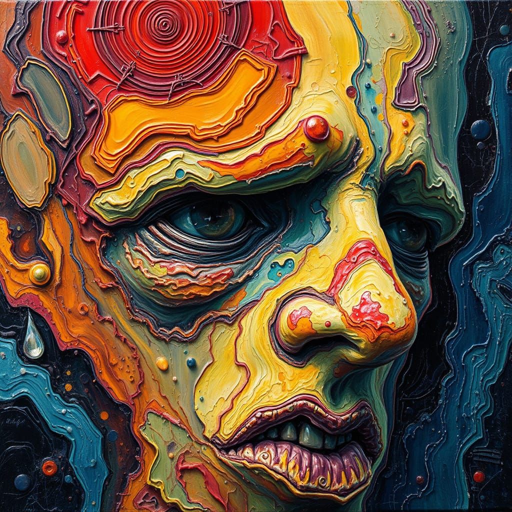Vivid Depiction of Despair in Bold Colors