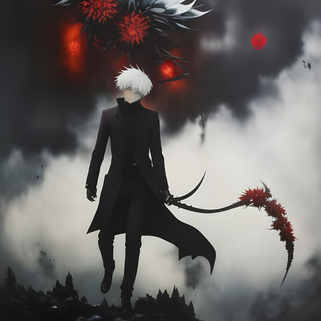 Surreal Kaneki Portrait in Fantasy Manga Style