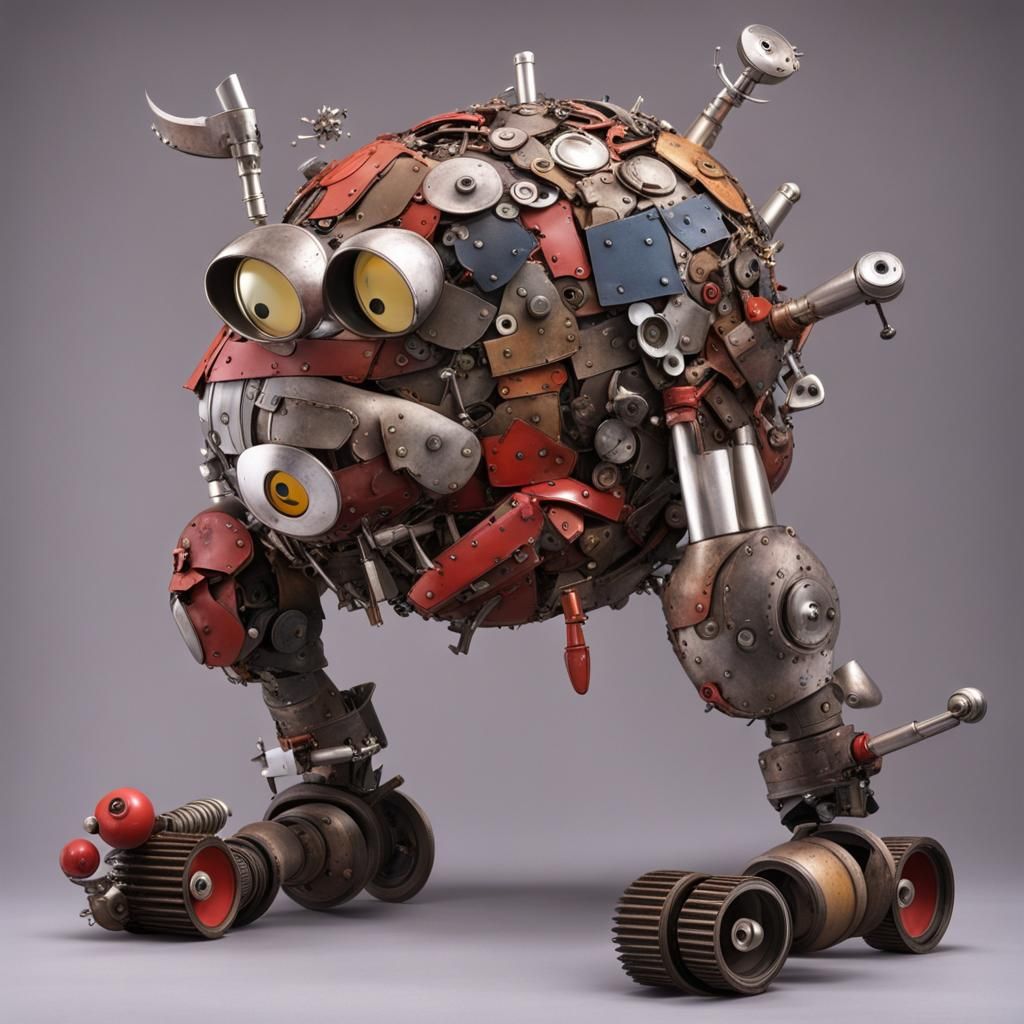 Studio Ghibli Style Scrap Metal Mascot
