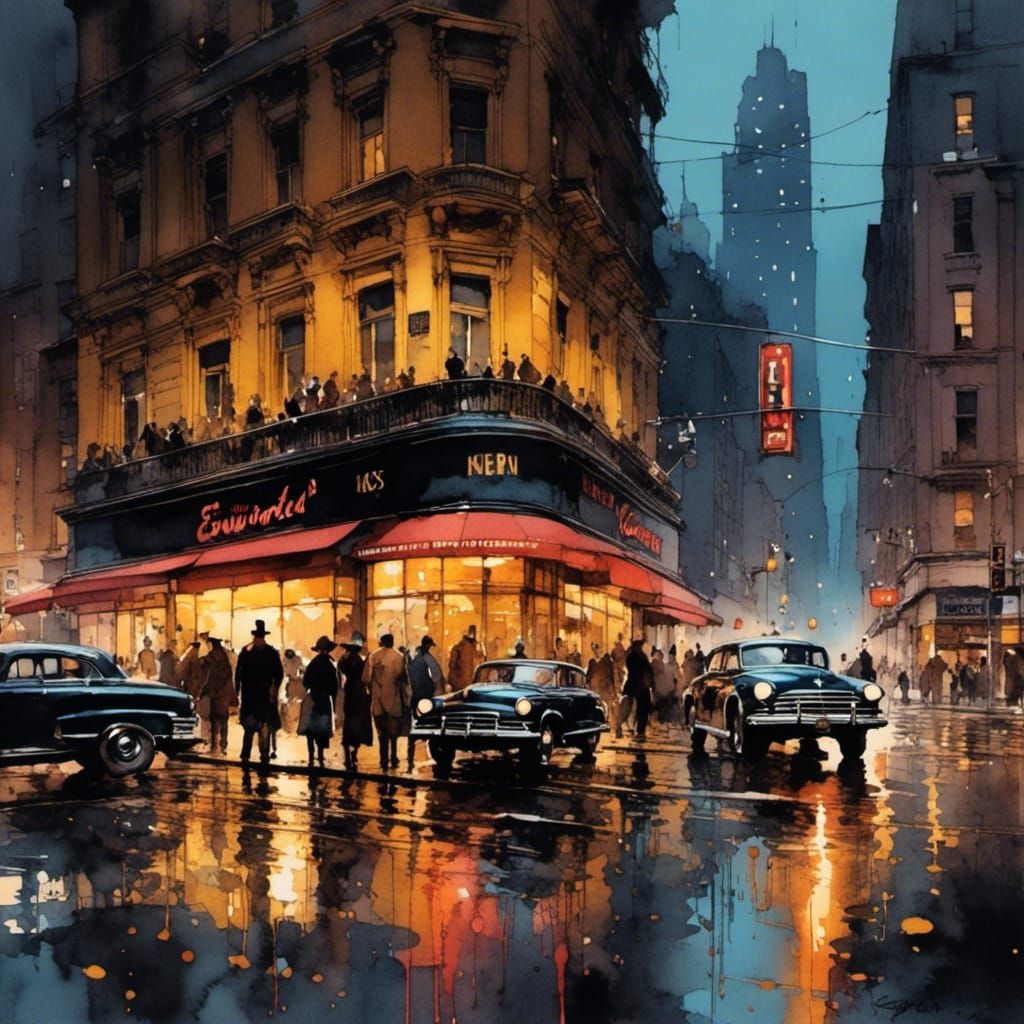 Inkpunk Cityscape in Hyperrealistic Style