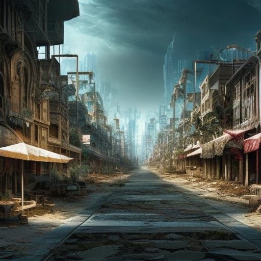 Epic Abandoned Desert City: Digital Matte Painting