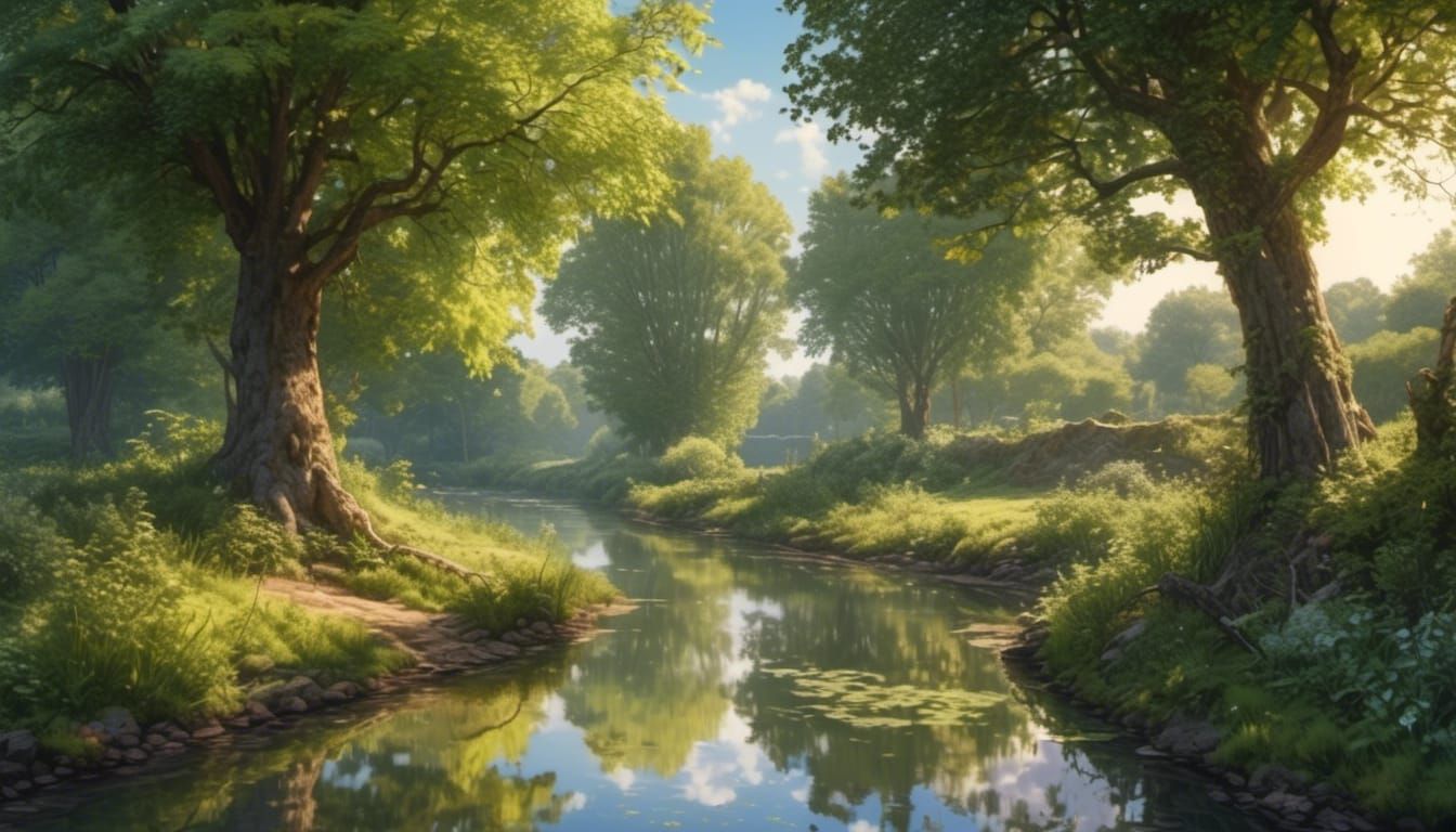 English River Landscape with Reflections