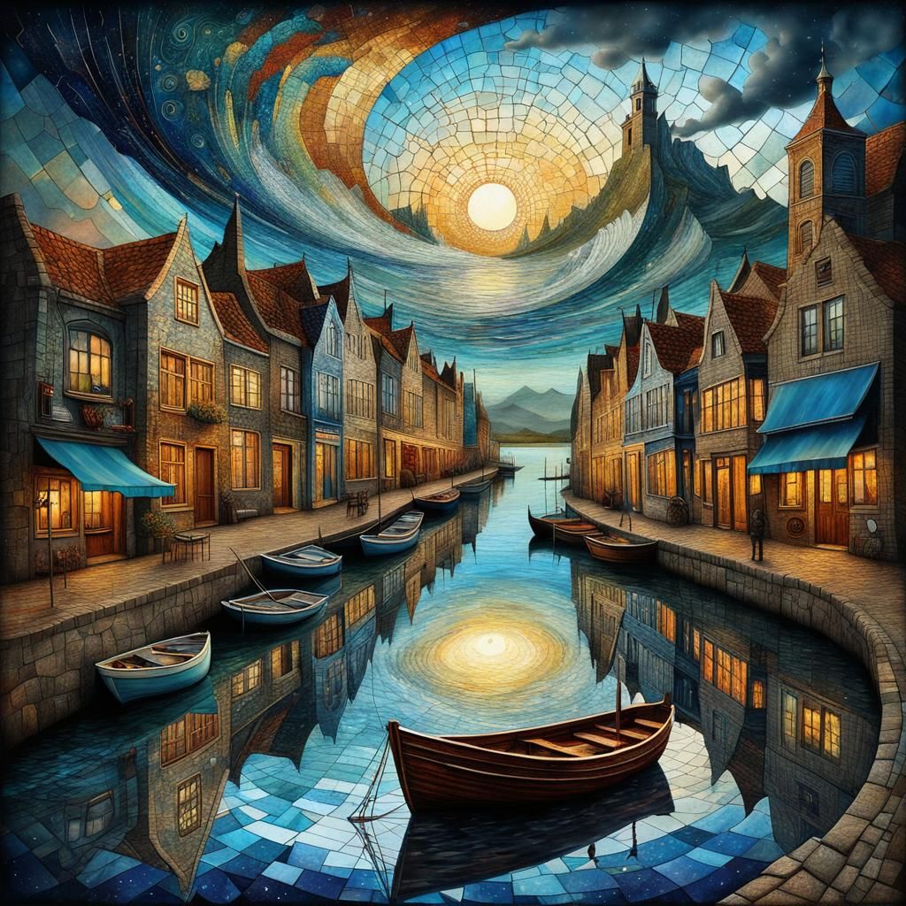 Dutch landscape with stormy sky