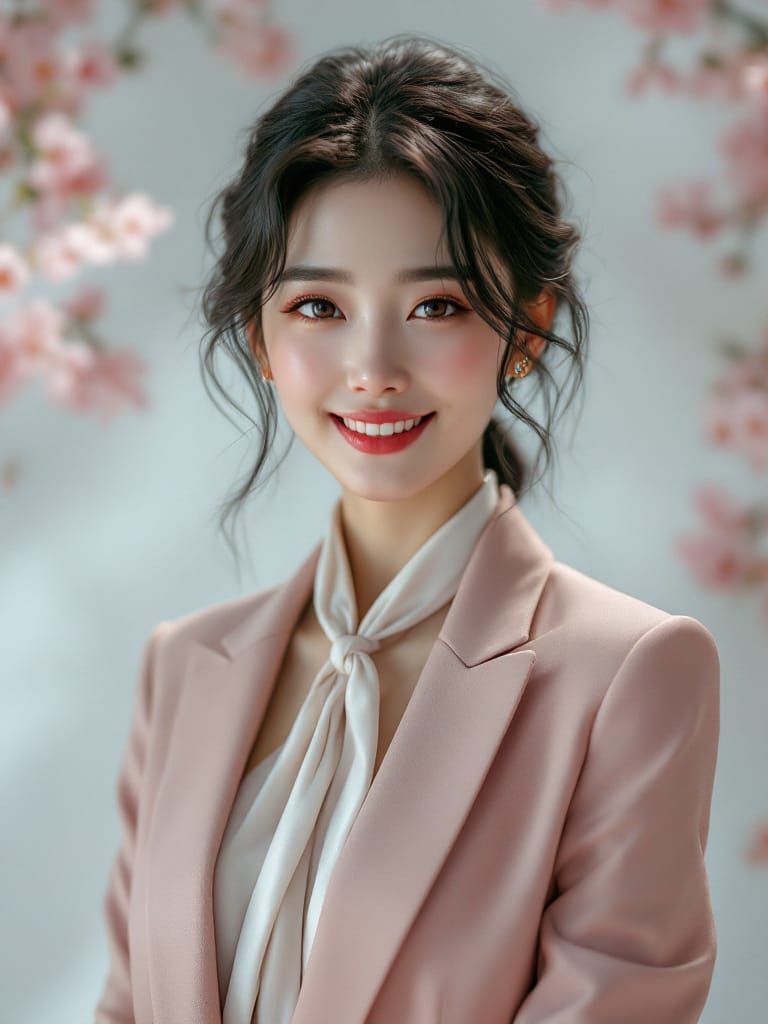 Radiant Korean-American Woman Portrait in 8K