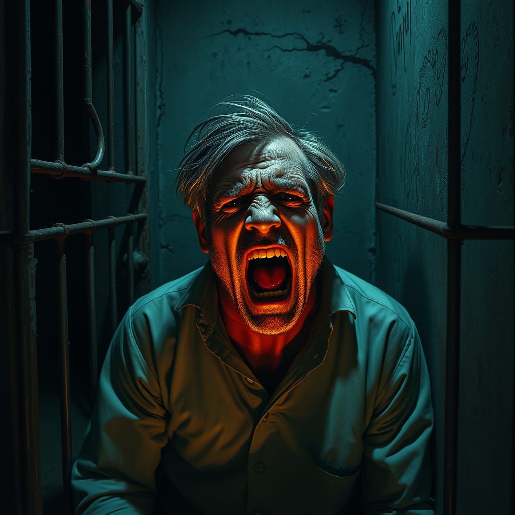 Tormented Soul Trapped in Ominous Asylum Cell