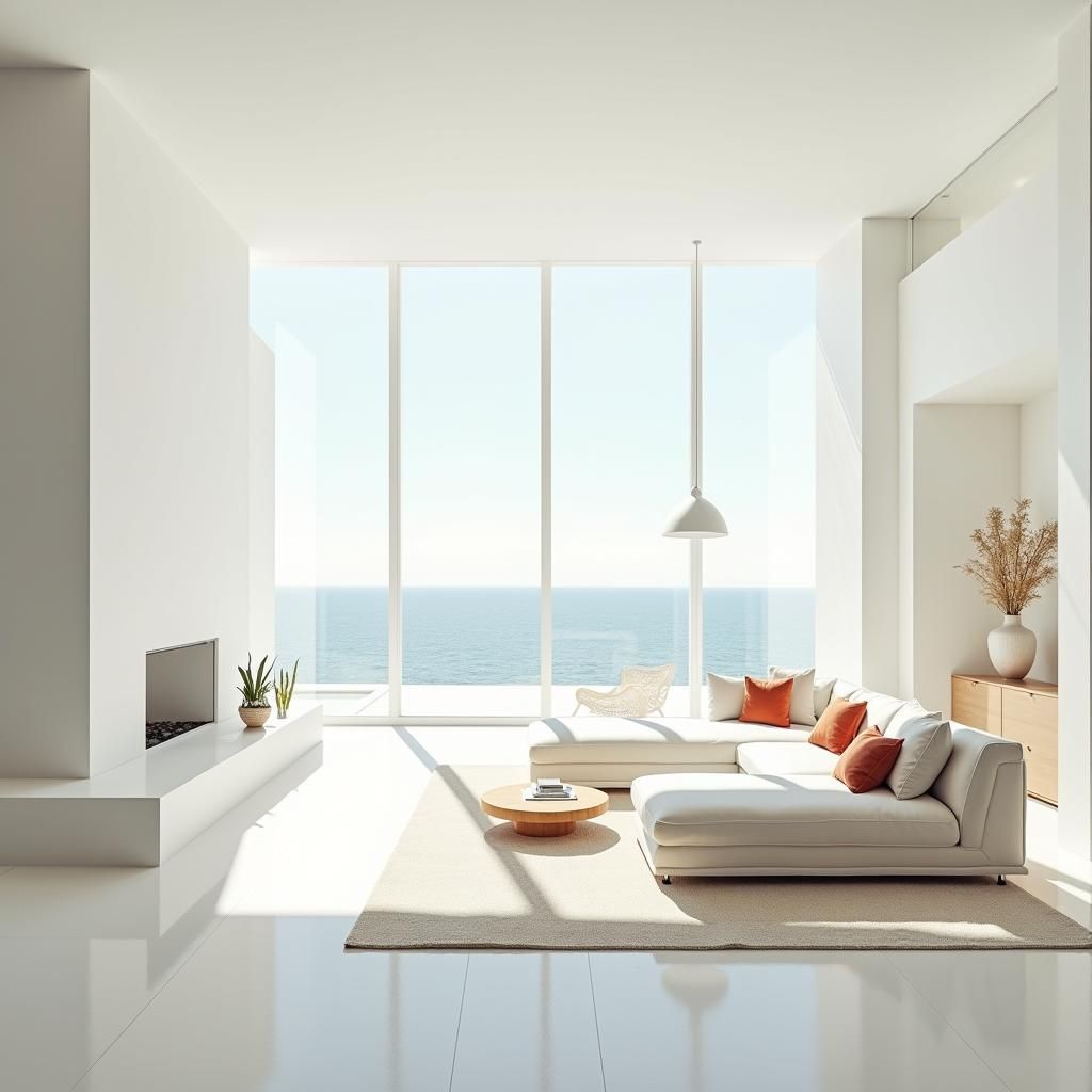 Minimalist Mid-Century Home with White Interior