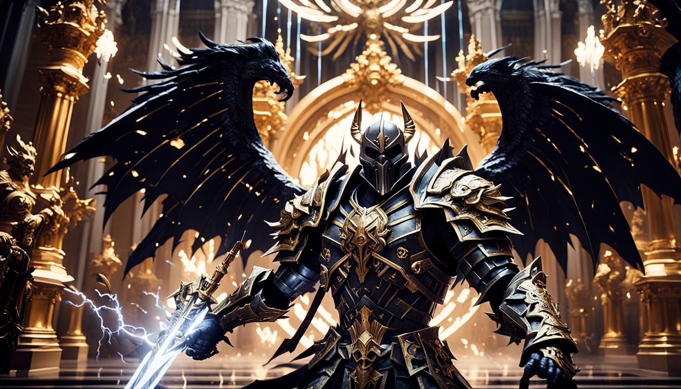 Death Knight God Battles in Ornate Hallway