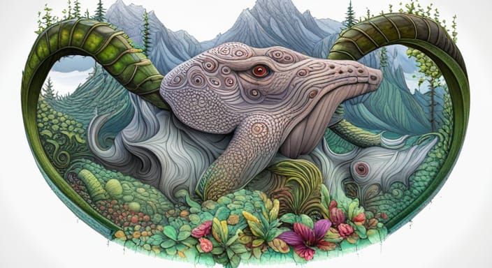 Australian Berserker with Fractal and Zodiac Elements