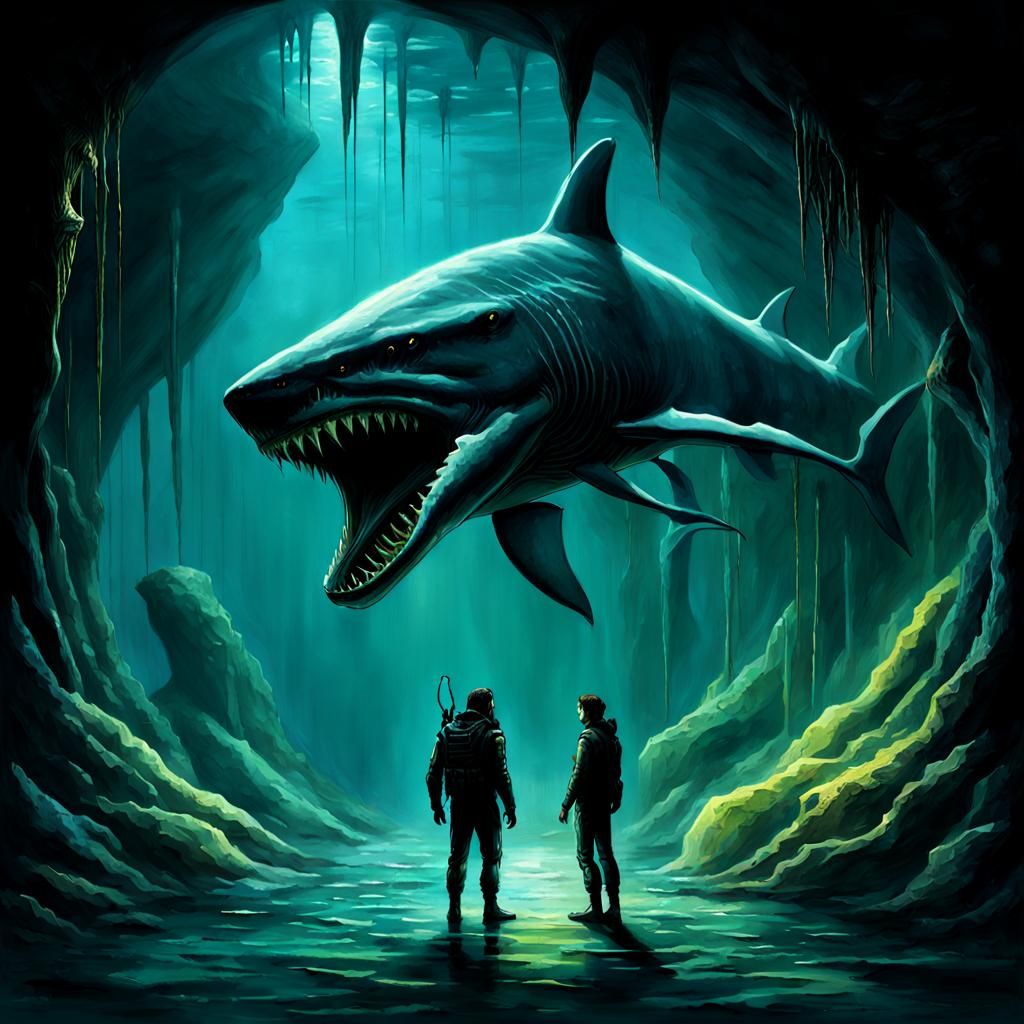 Eerie Underwater Hybrid Creature Concept Art