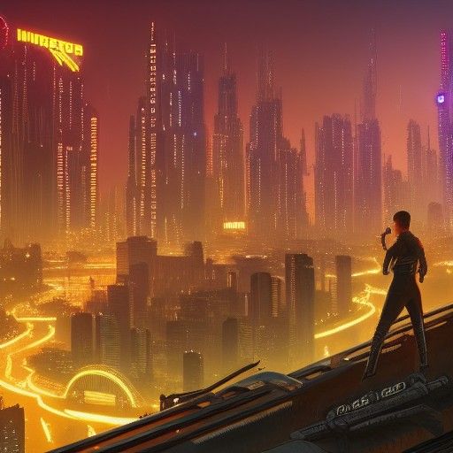 Steampunk City with Midnight Star in Cyberpunk Style