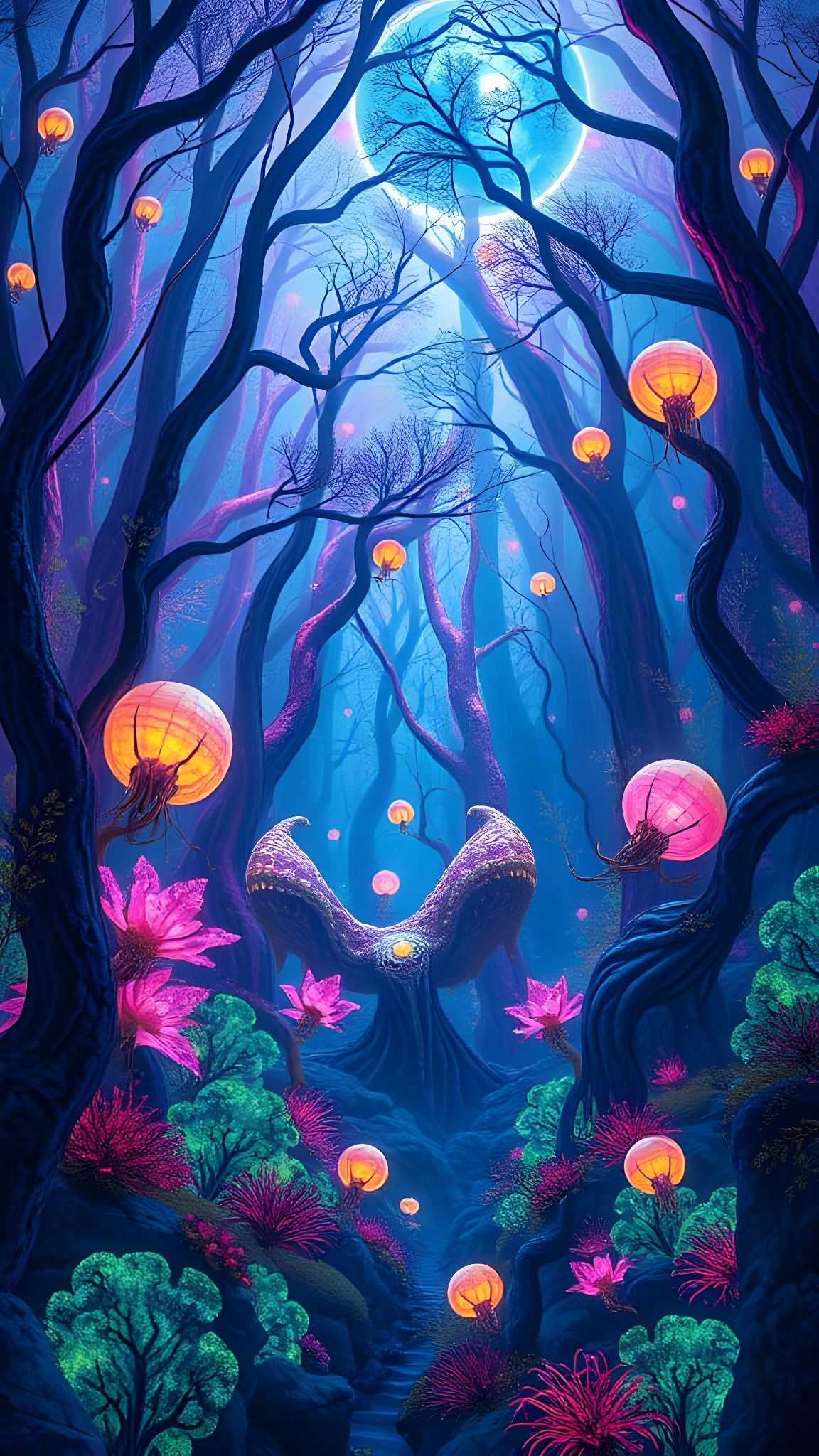 Exotic Alien Landscape with Unusual Creatures