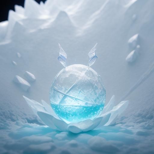 Baby Ice Dragon Hatching, Cinematic Macro Photography