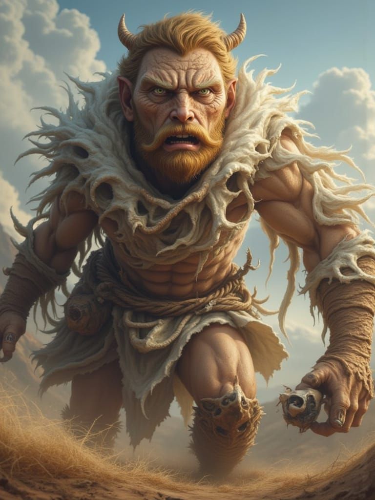 Divine Human Figure with Skeletal Accents