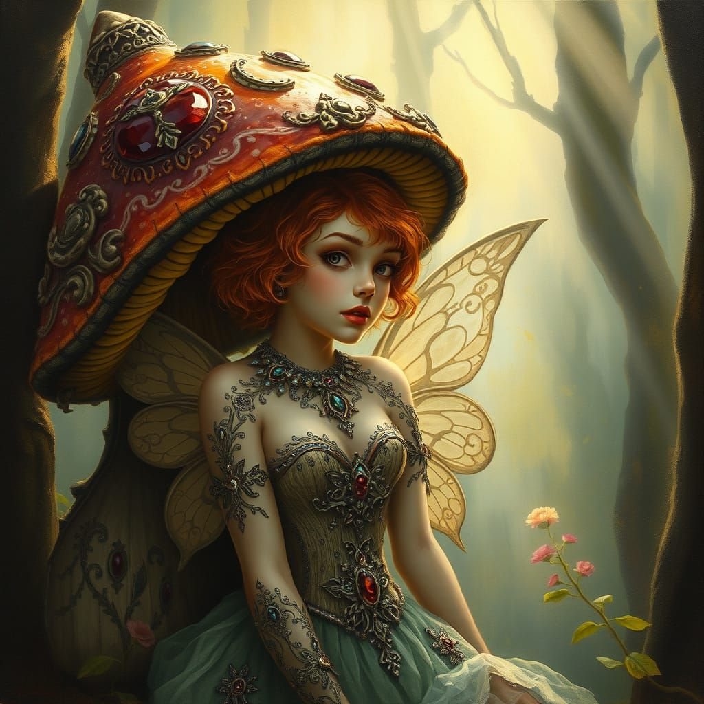Gothic Fairy Queen in Oil Painting Style