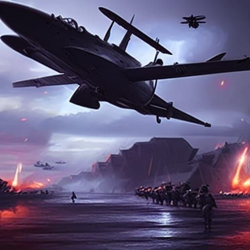 Swedish Airforce in World War 3: Dark Fantasy Art