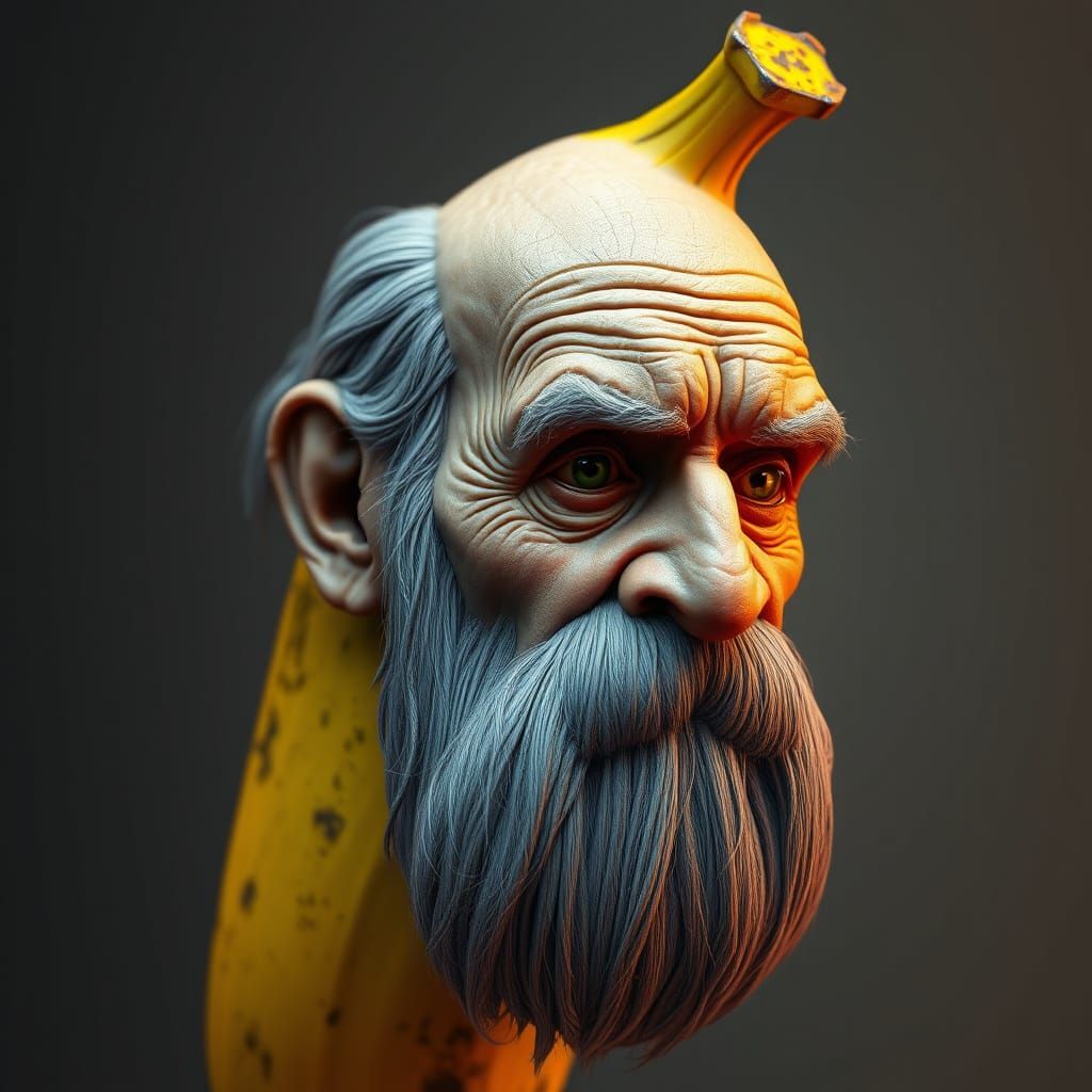 Ethereal Portrait of Ancient Man on Banana in Unreal Engine ...