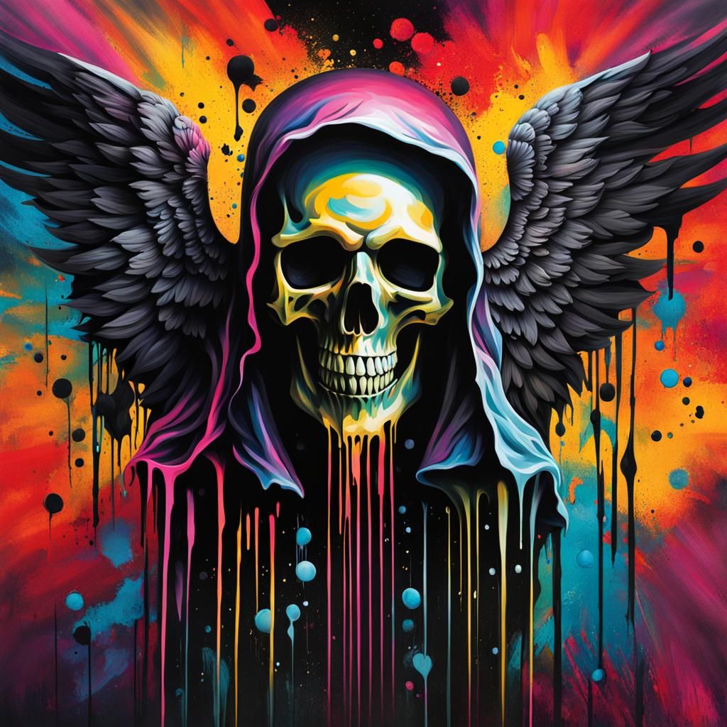 Angel of Death in Graffiti Street Art
