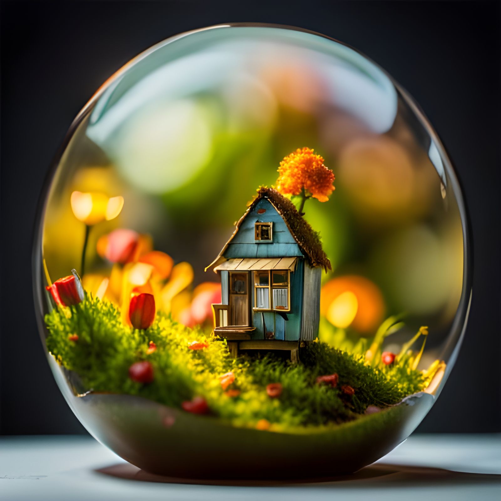 Tiny Tree Dollhouse in Detailed Fantasy Style