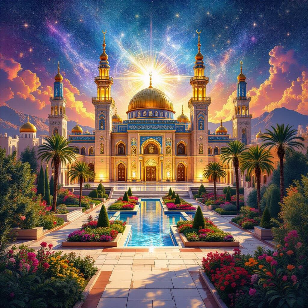 Solomon's Temple Restored: Kaleidoscopic Astral Illustration