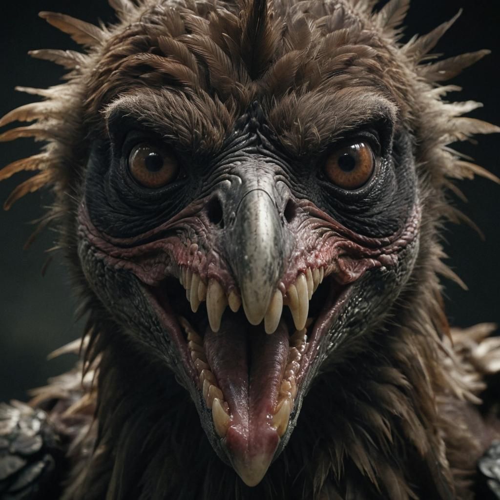 Frightening Vulture Humanoid in Cinematic Style