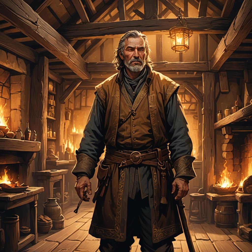 Innkeeper Doran: Medieval Fantasy Character Concept Art