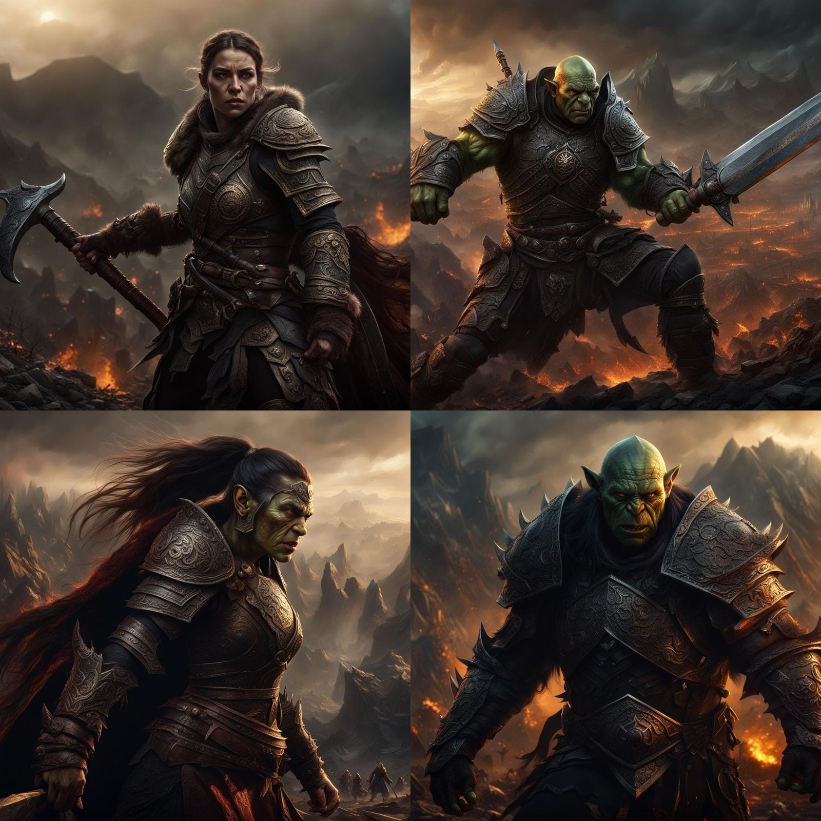 Epic Orc Warrior in a Cinematic Battle Scene