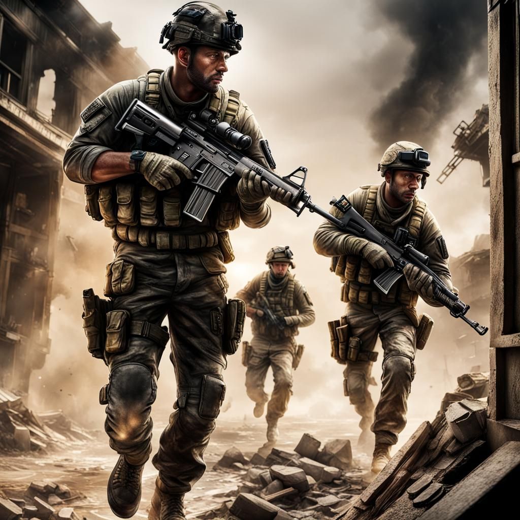 Hyperrealistic Call of Duty Scene in 64 Megapixels