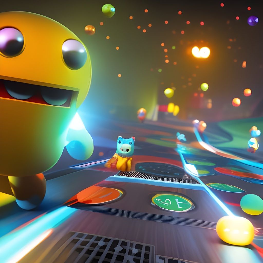 Chibi Ms. Pac-Man in 3D CGI Style