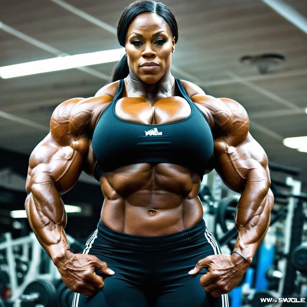 Extremely Muscular Woman: Digital Rendering