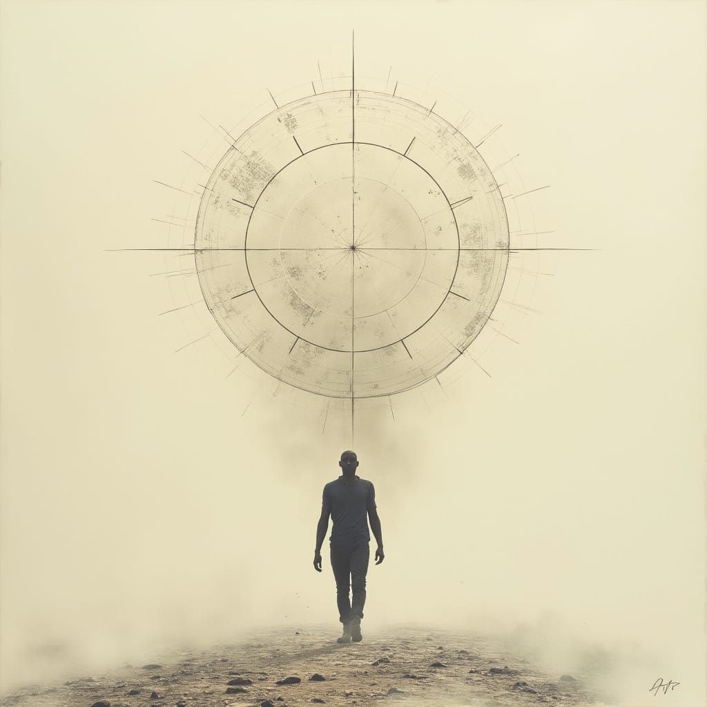 Ethereal Dreamwalker on Solar Chart in Delicate Ink