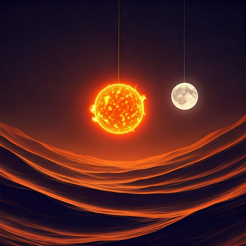 Cosmic Lanterns Illuminate a Surreal Landscape