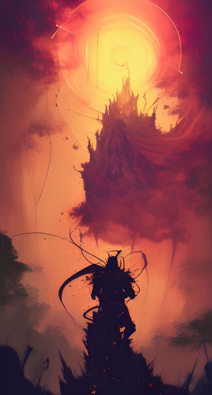 Golden Divinity in Cel-Shaded Poster Art