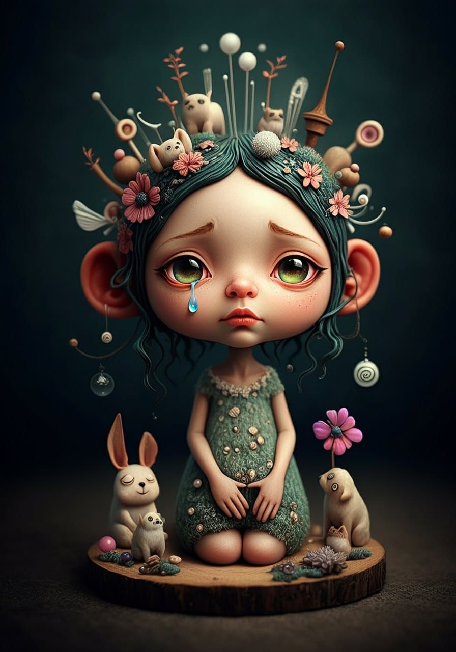 "Make Me Something Beautiful" the Tiny 3D Doodlecrafted Being Demanded, Amidst Pyrographically Whittled Thingamies and P...