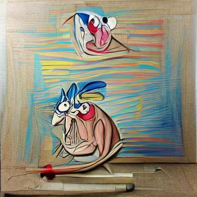 Ren and Stimpy in Picasso Style