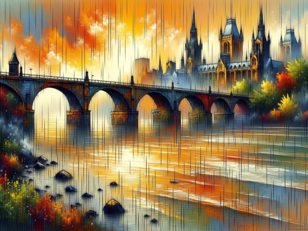 Strobe Lit Bridge Grid in Raster Style