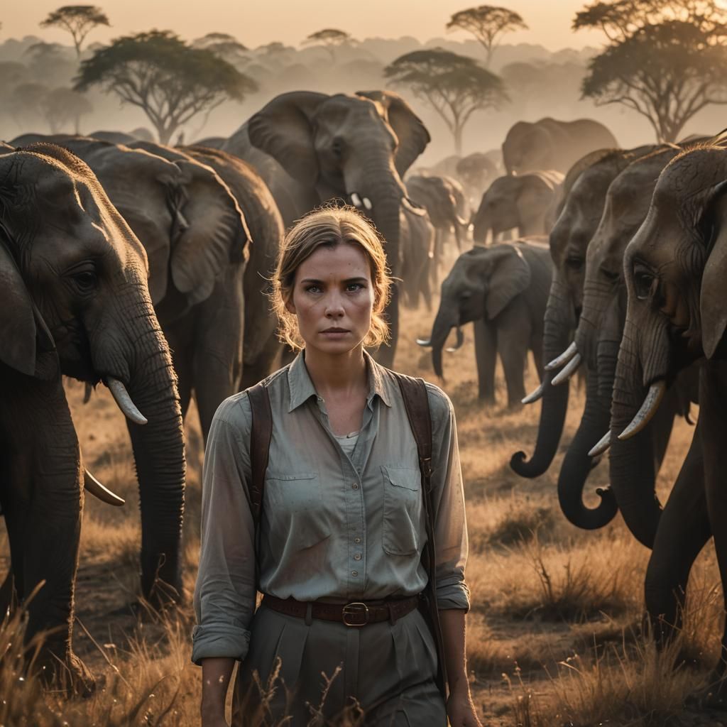 Emma Among Elephants in Neo-Noir Film Style