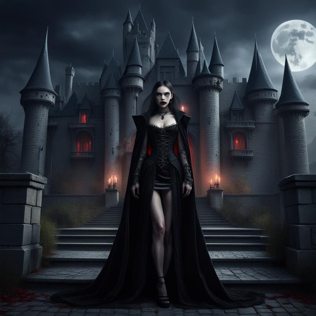 Full body of the Dark princess of the vampires_beautiful dar...